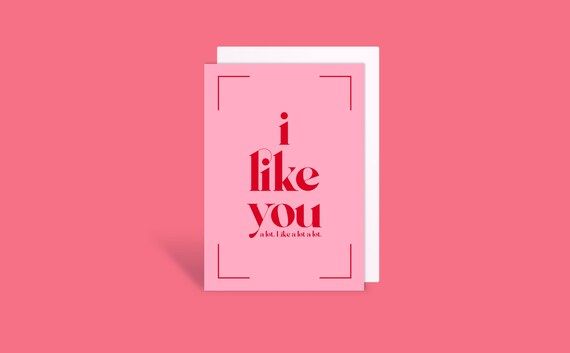 Valentines Day Greeting Card I Like You A Lot Luxury Red and | Etsy | Etsy (US)