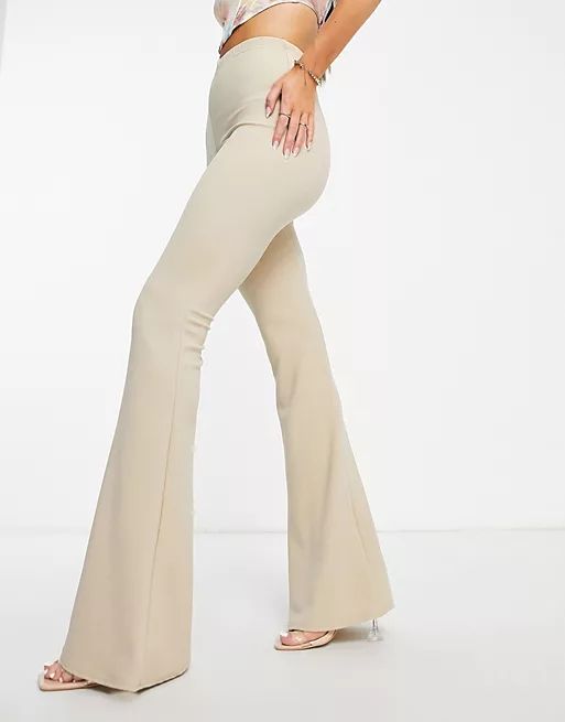 I Saw It First scuba flared pants in stone - part of a set | ASOS (Global)