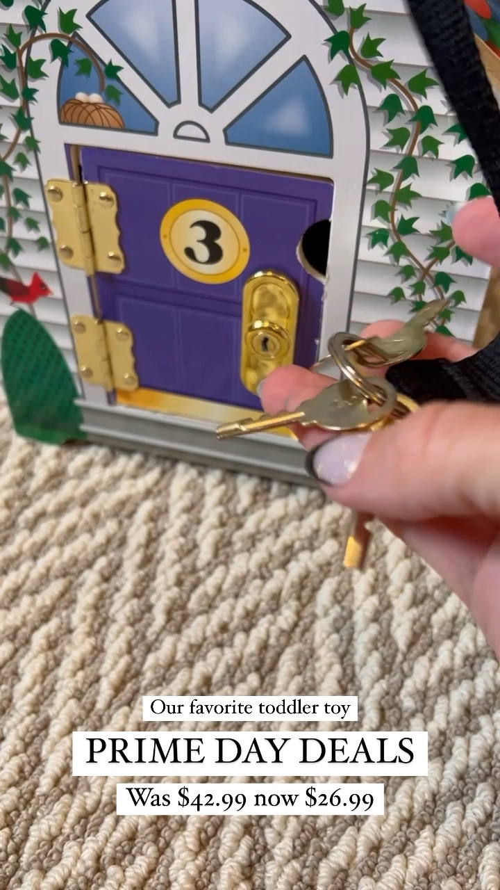 Hands down one of our favorite toddler toys for ages 1 to 3. This portable dollhouse has real doorbell sounds for each door and a key that unlocks each one with a hidden doll inside.  Currently on sale for prime day.

Best Toddler toys | wooden toys for toddlers | dollhouse | portable dollhouse | toddler gifts | amazon prime day

#AmazonPrimeDay #ToddlerToys #BestToddlerToys #BestToddlerGifts #GiftsForToddlers #GiftsForKids #WoodenToys

#LTKxPrime #LTKkids #LTKfindsunder50