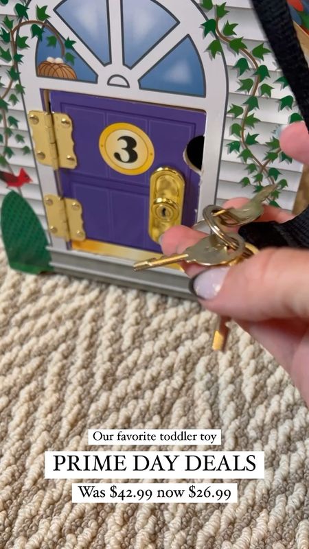 Hands down one of our favorite toddler toys for ages 1 to 3. This portable dollhouse has real doorbell sounds for each door and a key that unlocks each one with a hidden doll inside.  Currently on sale for prime day.

Best Toddler toys | wooden toys for toddlers | dollhouse | portable dollhouse | toddler gifts | amazon prime day

#AmazonPrimeDay #ToddlerToys #BestToddlerToys #BestToddlerGifts #GiftsForToddlers #GiftsForKids #WoodenToys

#LTKxPrime #LTKkids #LTKfindsunder50