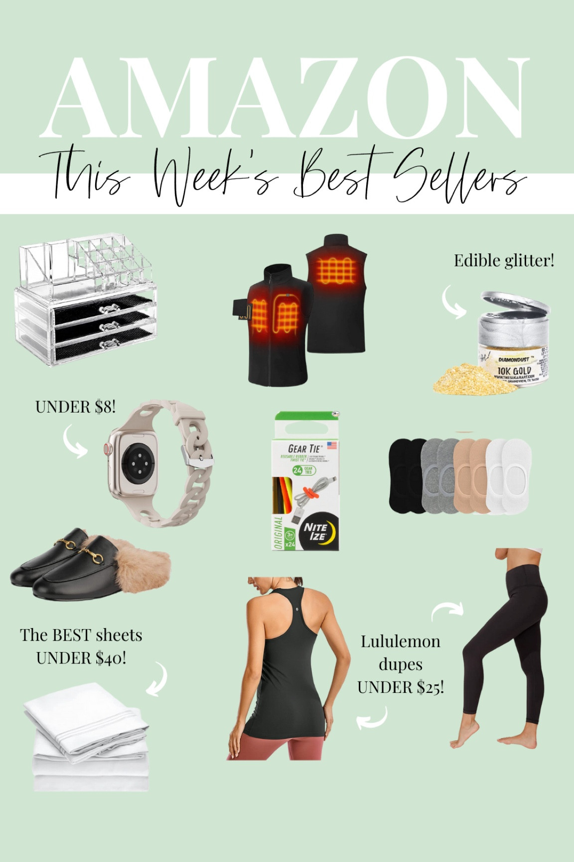 Amazon home finds // fashion finds // activewear // heated vest // designer dupe loafers // Lululemon align leggings dupe // bedding sheets on sale

#LTKhome #LTKFind #LTKfit