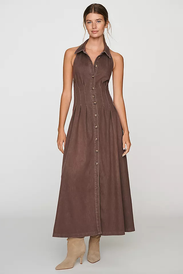 Exquise Tobie Sleeveless Denim Shirtdress | Anthropologie (US)