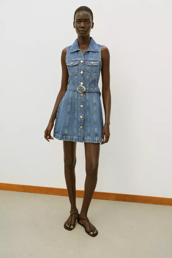 Z1975 SHORT BELTED DENIM DRESS | Zara US