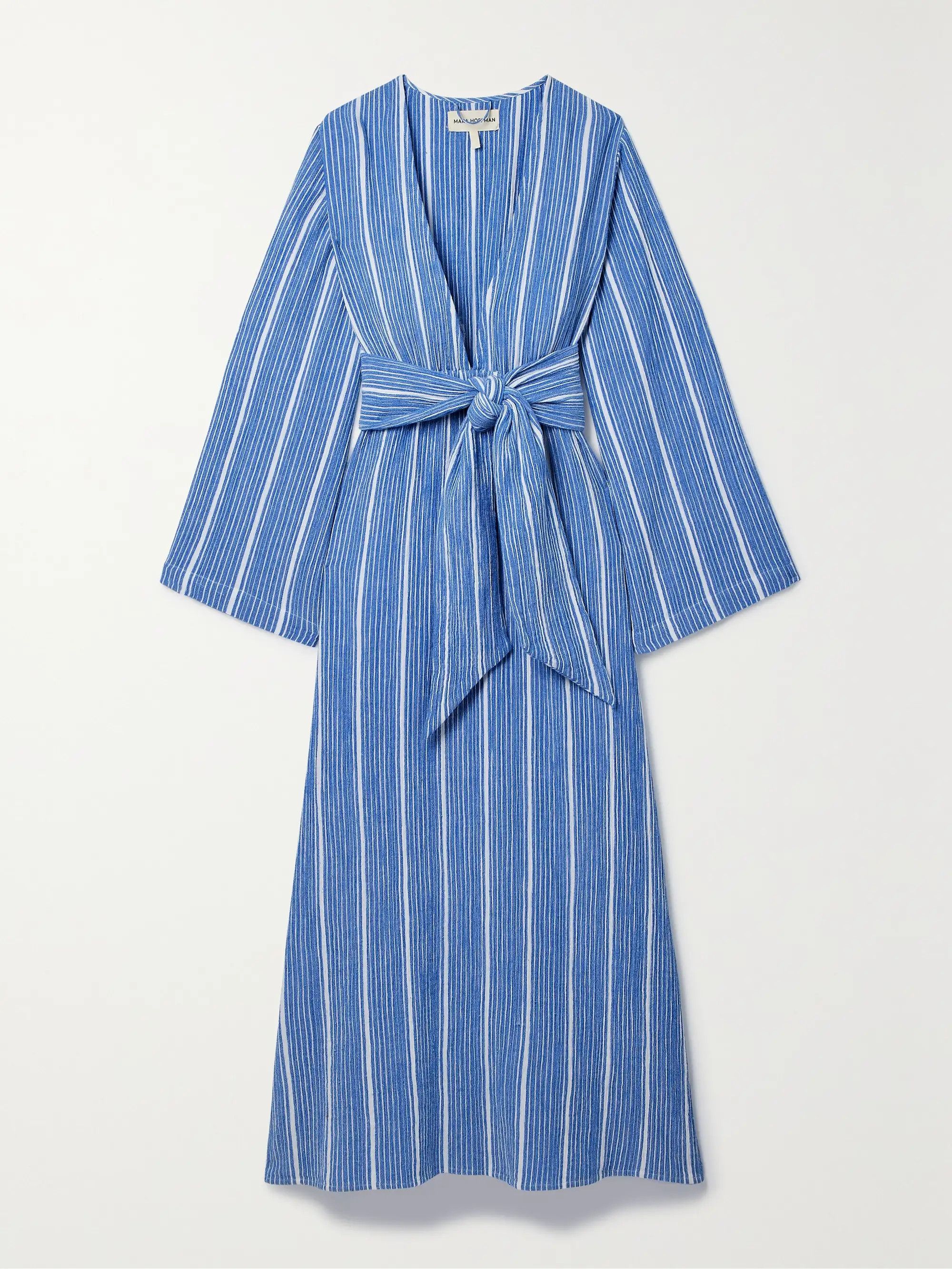 + NET SUSTAIN Jules belted striped organic cotton-gauze maxi dress | NET-A-PORTER (UK & EU)
