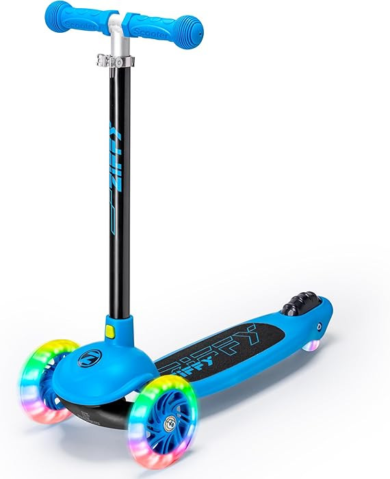 ZIFFY Multicolor 3 Wheel Scooter for Kids 3-5, Toddler Kick Scooters with LED Light-Up Wheels for... | Amazon (US)