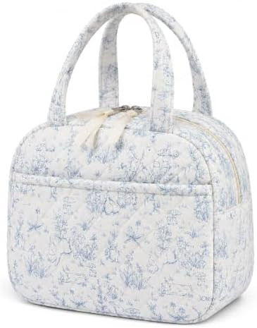 WOBAGMEN Quilted Lunch Box for Women,Coquette Aesthetic Lunch Box for Teen Girls,Cute Floral Lunc... | Amazon (US)