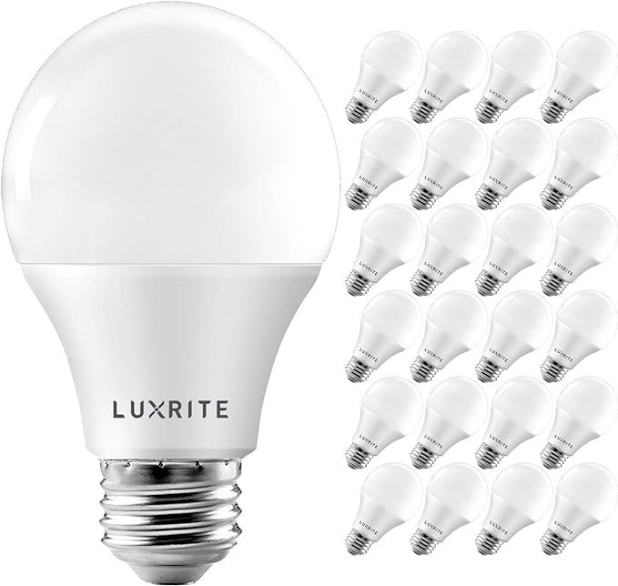 Luxrite A19 LED Bulb 60W Equivalent, 3000K Warm White, 800 Lumens, Dimmable Standard LED Light Bu... | Amazon (US)