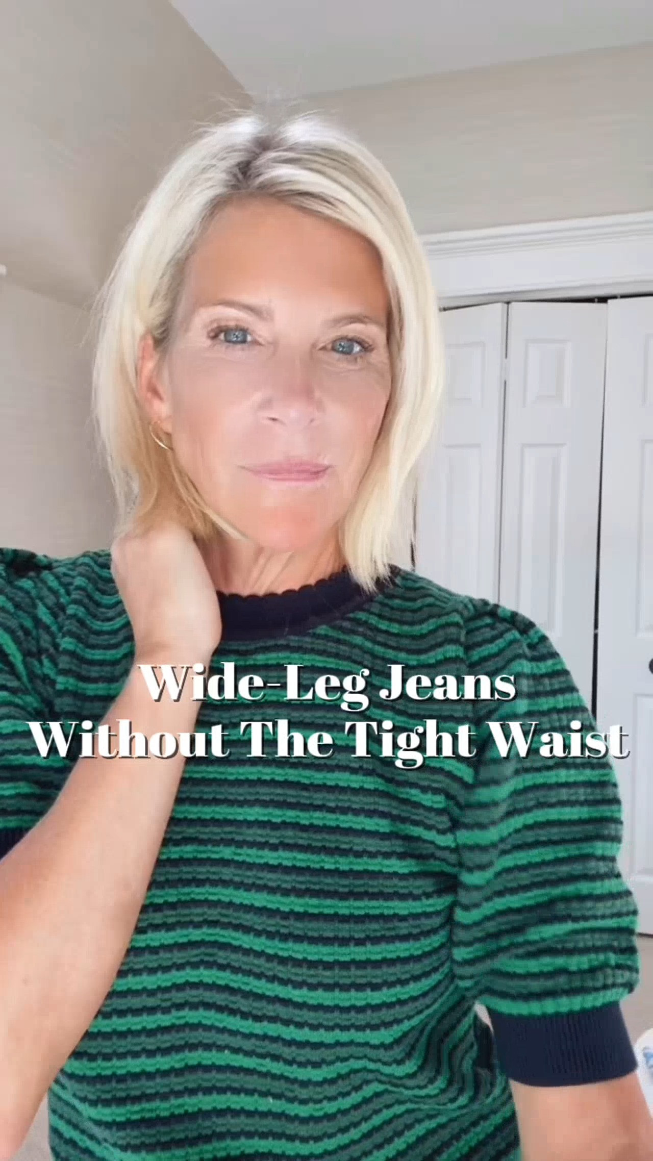 A cool summer day that lets me wear jeans makes me ridiculously happy. These wide-leg jeans have a comfortable elastic waist, pockets, and an easy mid-rise fit that doesn’t feel too high. Add the little puff-sleeve sweater and this is exactly the kind of outfit I’ll happily wear out the door. 

 #LTKgrwm #LTKootd