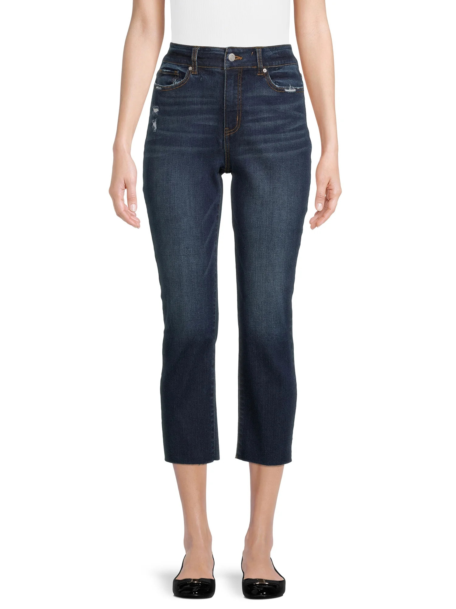Time and Tru Women's High Rise Straight Crop Jean | Walmart (US)