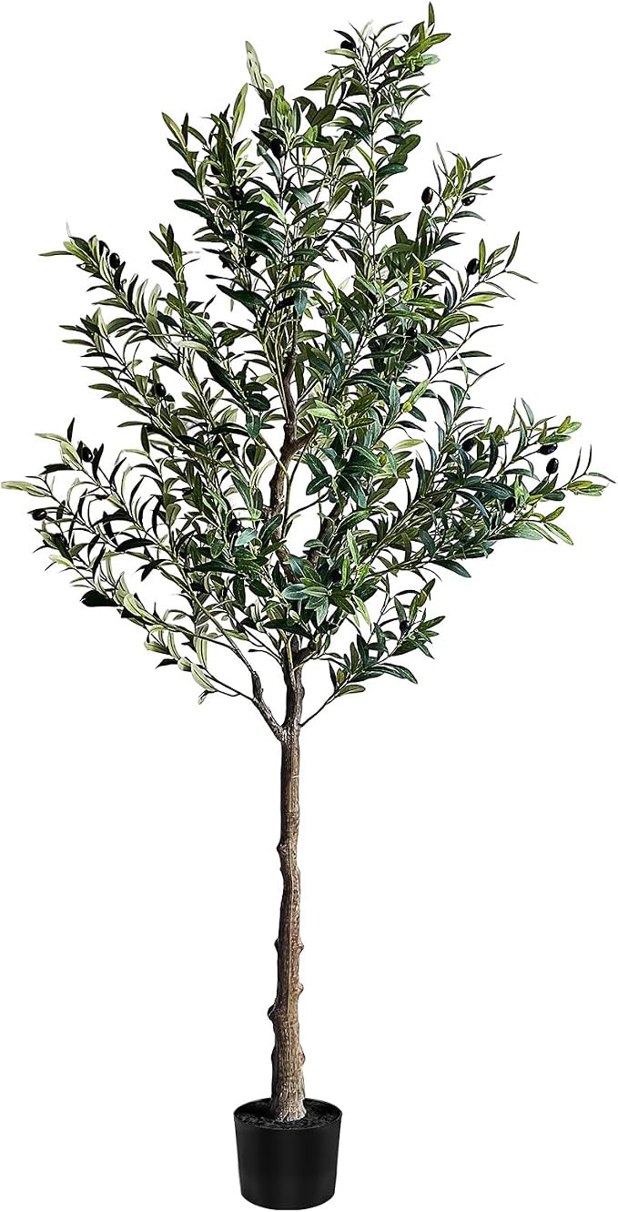 5FT Artificial Olive Tree for Indoor Decor – Large Realistic Silk Olive Tree with Lush Branches... | Amazon (US)