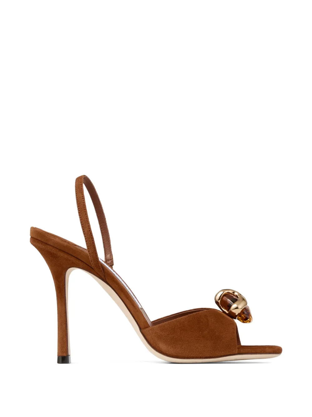 Jimmy Choo Emani 100 resin-embellished sandals - Brown | Farfetch Global