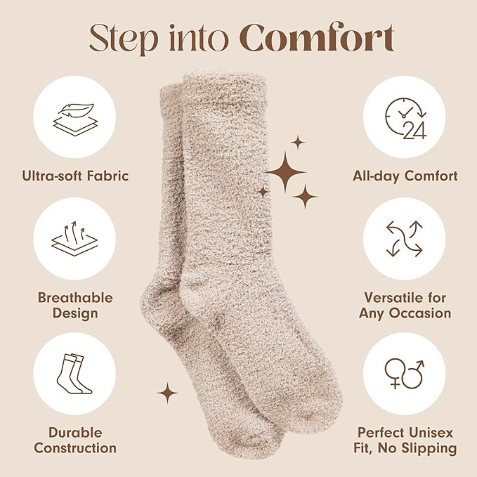 Unboxme Gifts Warm & Cozy Ultra-Luxe Cloud Sock for Women & Men - Super Soft Luxurious Fabric Sle... | Amazon (US)