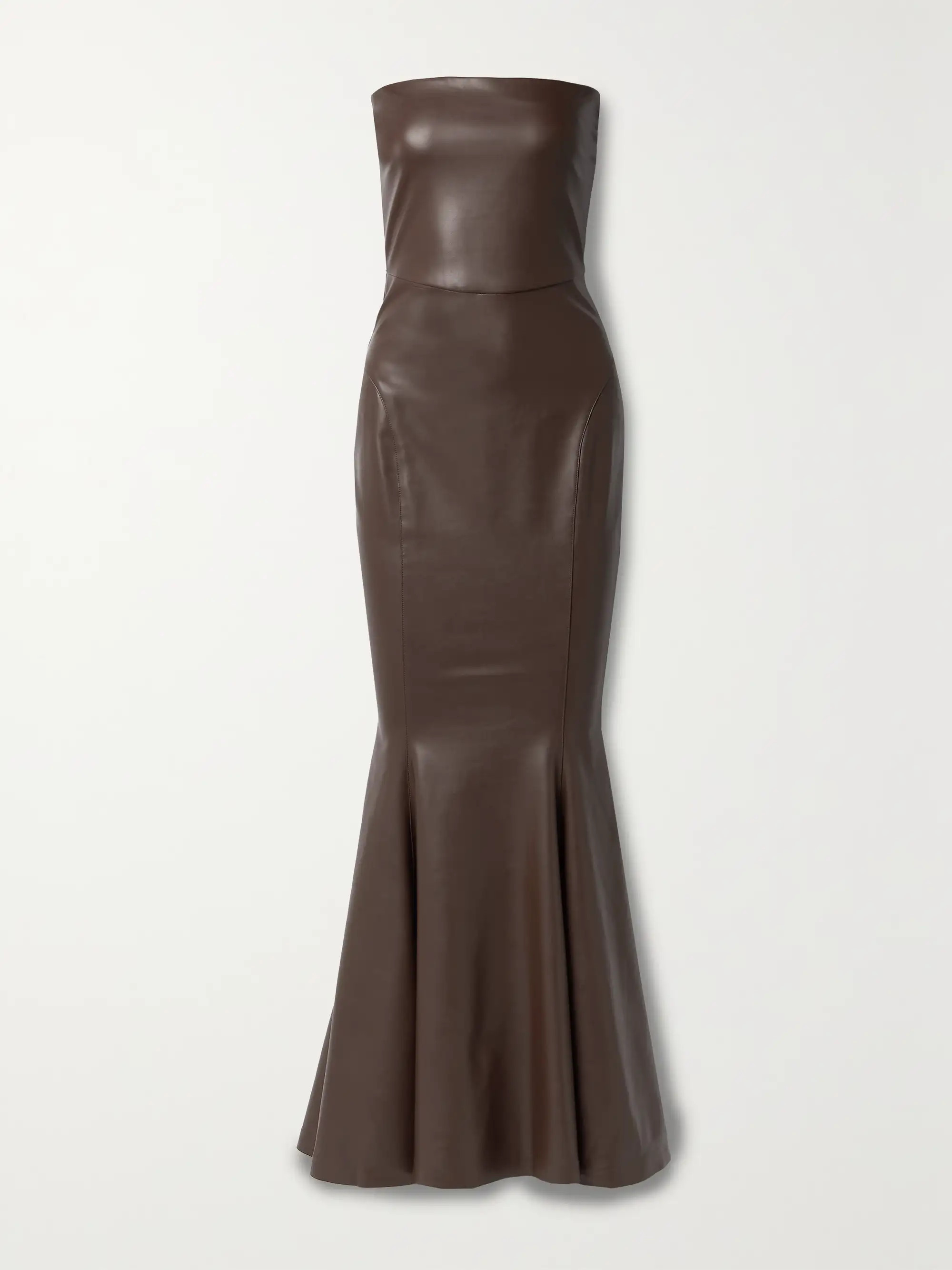Strapless faux leather maxi dress | NET-A-PORTER (US)