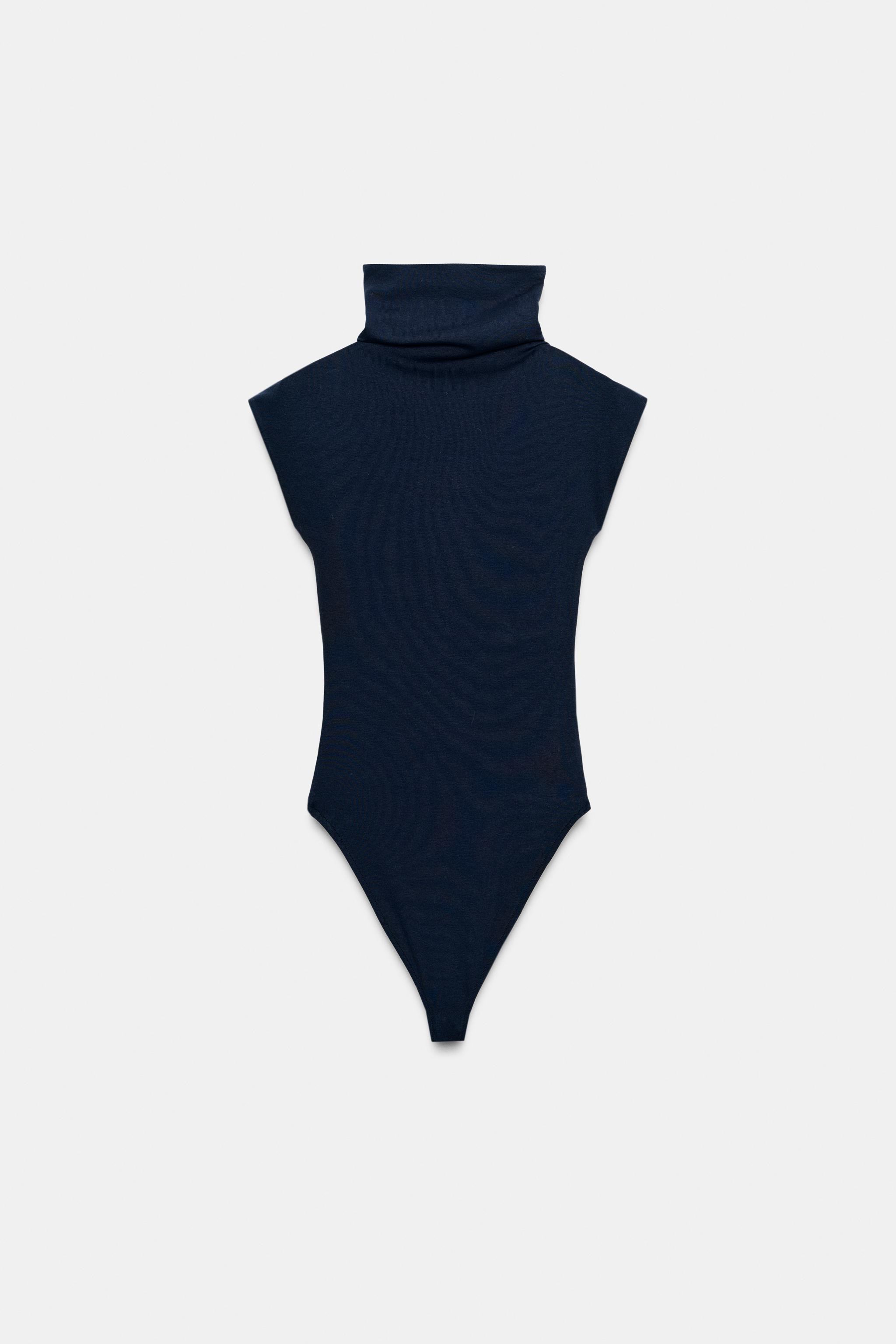 COTTON HIGH COLLAR BODYSUIT | Zara US