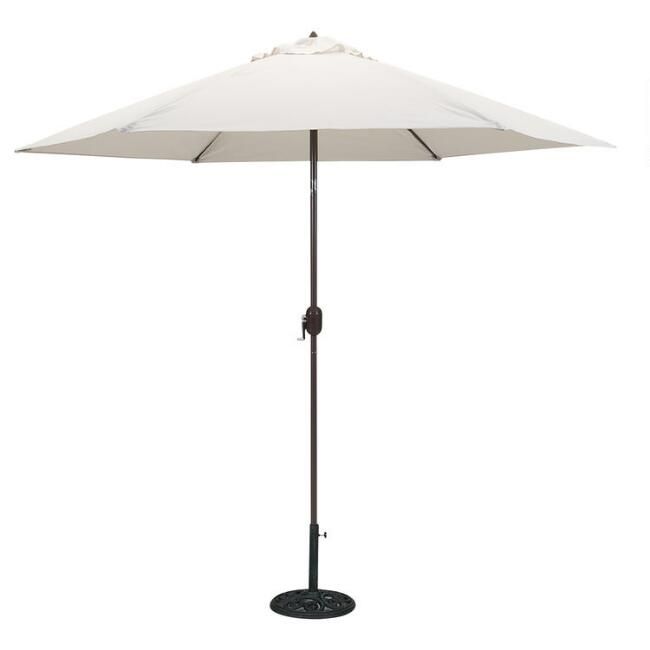 Natural 9 Ft Tilting Outdoor Umbrella | World Market