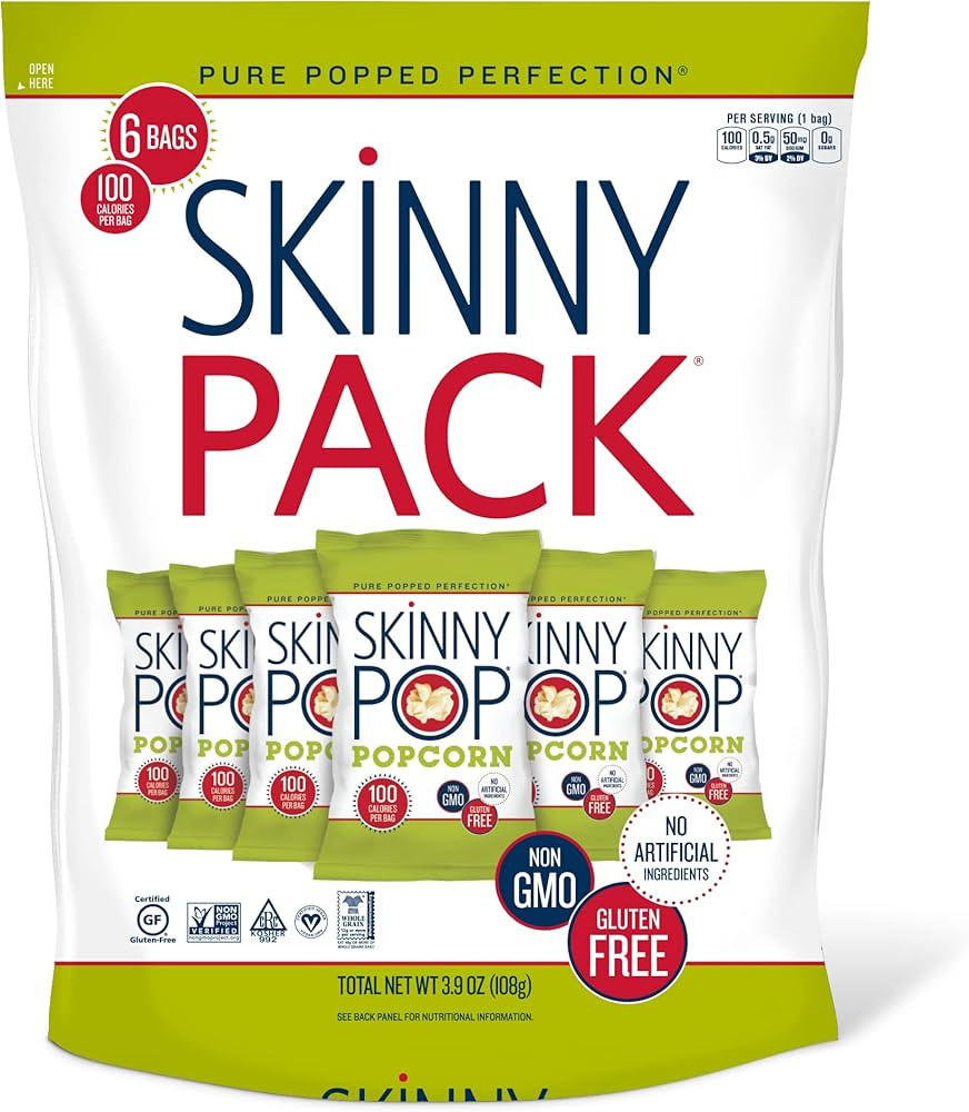 SkinnyPop Popcorn, Gluten Free, Dairy Free, Non-GMO, Healthy Snacks, Skinny Pop Original Popcorn ... | Amazon (US)