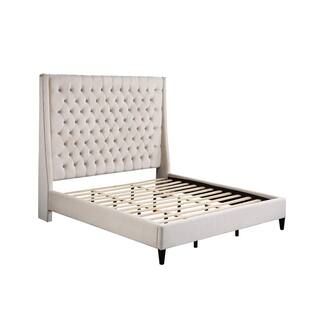 Best Master Furniture Bellanova Cream Tufted Velvet California King Platform Bed B1930VCRCK - The... | The Home Depot