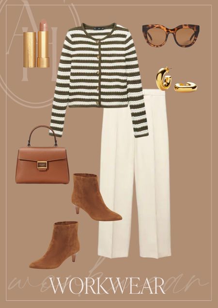 Fall workwear look. I’m loving the stripes on this sweater!

#LTKstyletip #LTKbeauty #LTKworkwear