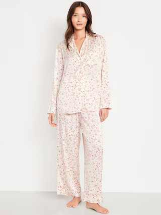 Printed Satin Pajama Pant Set for Women | Old Navy (US)