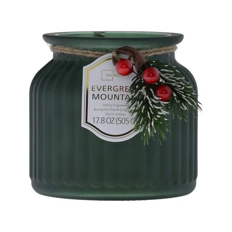 Mainstays 17.5oz 2-Wick Pagoda Jar Candle, Evergreen Mountain | Walmart (US)