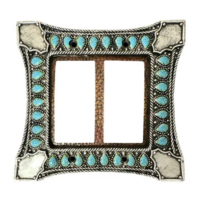Turquoise Pendant on Polyresin Leather 2-Gang Rocker Switch Wall Plate / Switch Plate / Cover | Wayfair North America