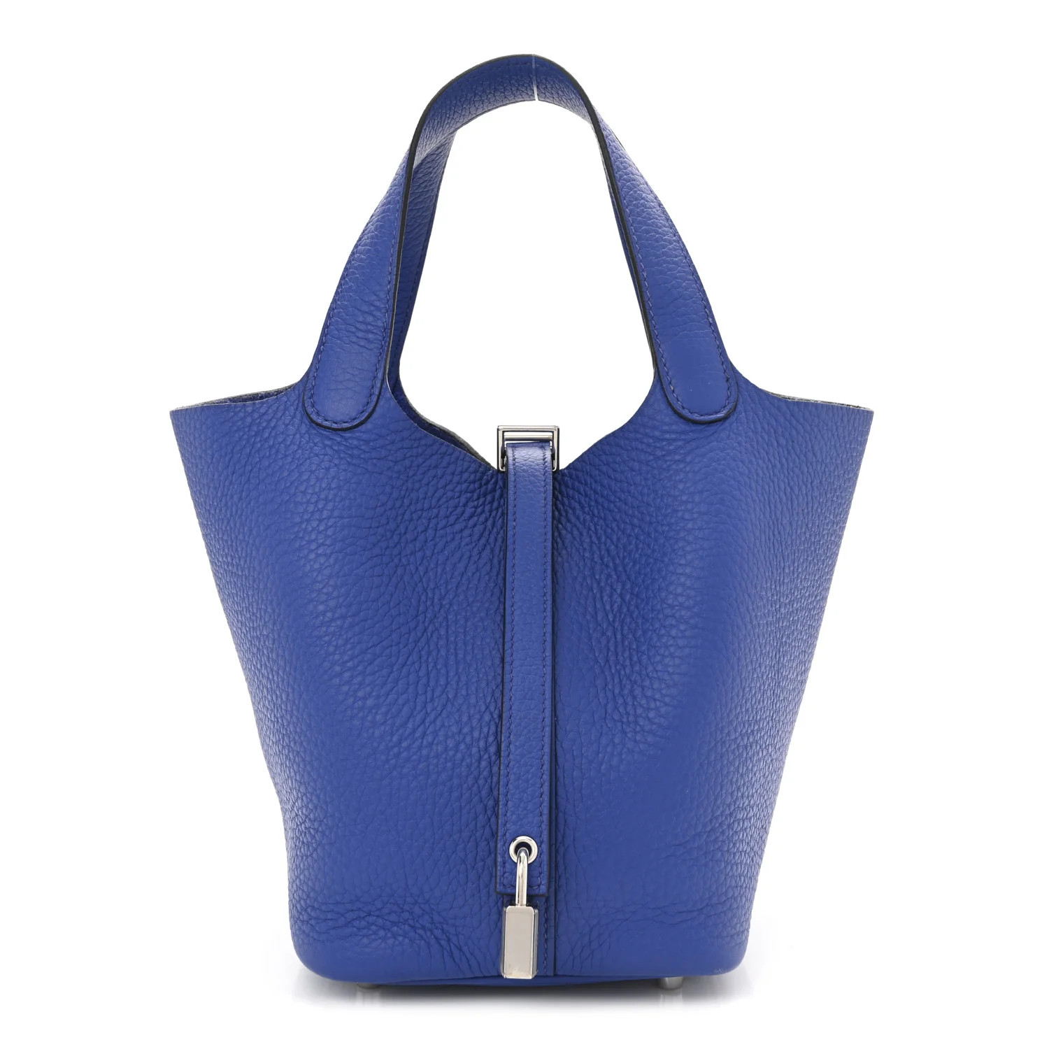 Taurillon Clemence Picotin Lock 18 PM Bleu Royal | FASHIONPHILE (US)