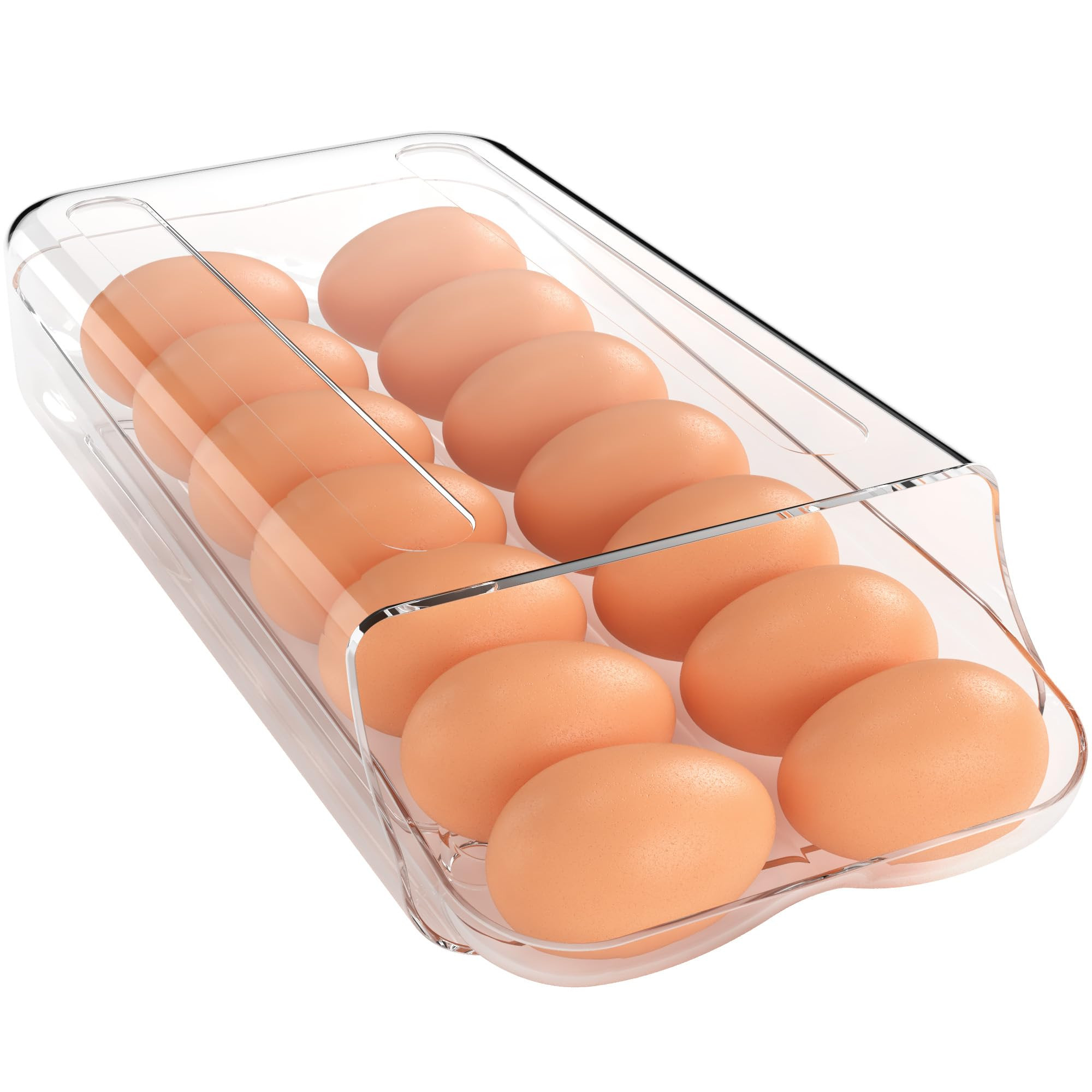 theaoo Egg Holder for Fridge, Automatic Rolling Egg Container for Refrigerator, Clear Plastic Egg... | Amazon (US)