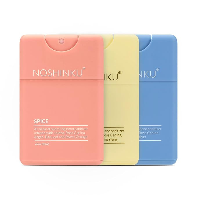 Noshinku Refillable Pocket Hand Sanitizer Discovery Deux 3-Pack | Antibacterial Sanitizing Mist w... | Amazon (US)