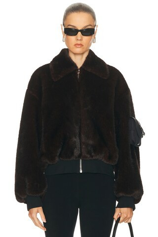 Coperni Faux Fur Bomber Jacket in Brown | FWRD 