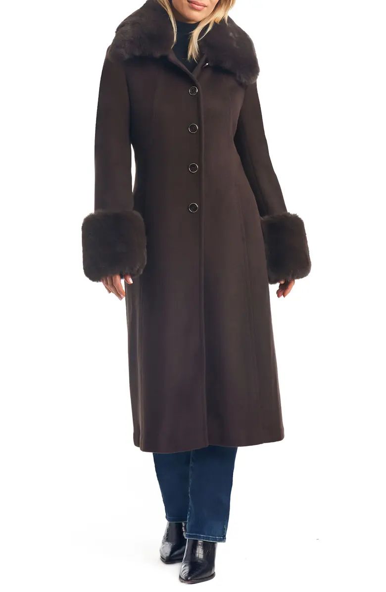 Vince Camuto Wool Blend Coat with Removable Faux Fur Collar and Cuffs | Nordstrom | Nordstrom