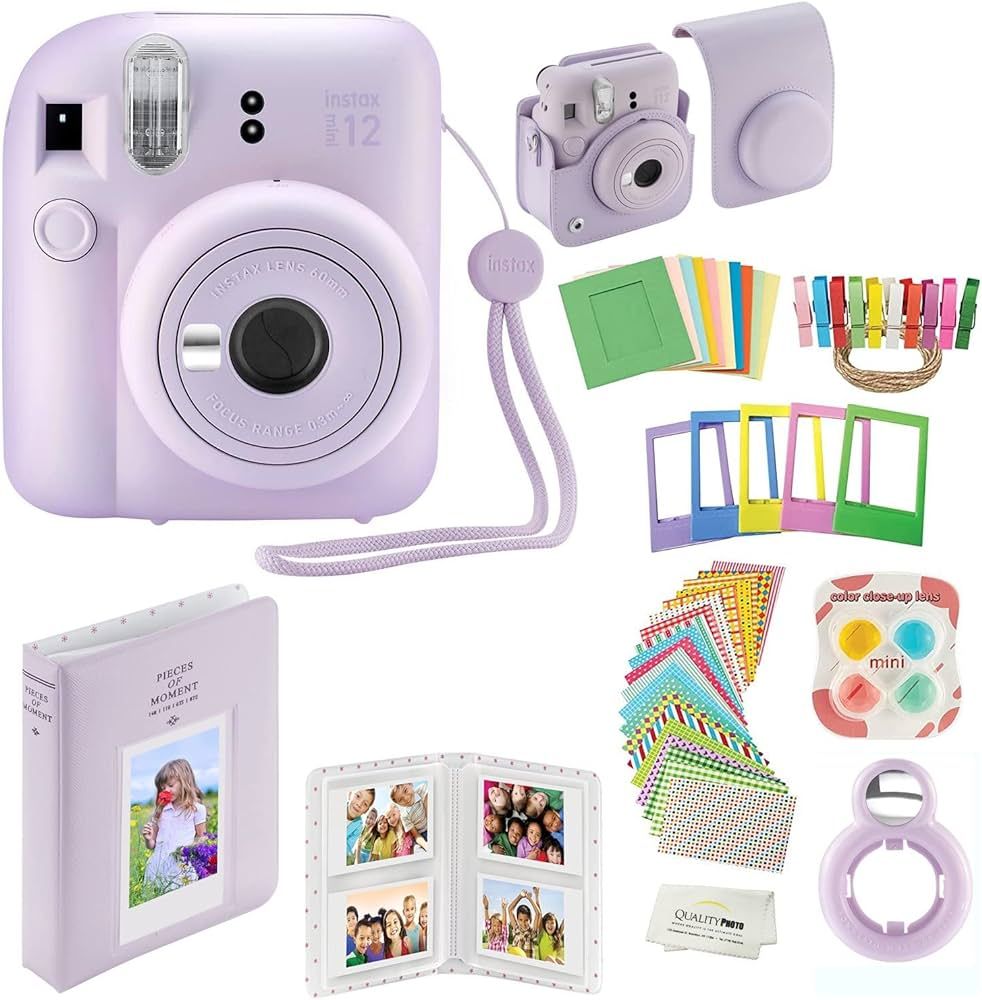 Fujifilm Instax Mini 12 Instant Camera with Case, Decoration Stickers, Frames, Photo Album and Mo... | Amazon (US)