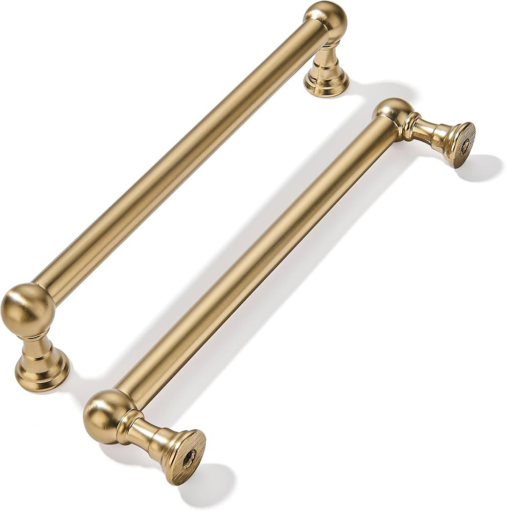 khtumeware 10 Pack 6 Inch Hole Center Champagne Bronze Cabinet Pulls Heavy Duty Solid Satin Brass... | Amazon (US)