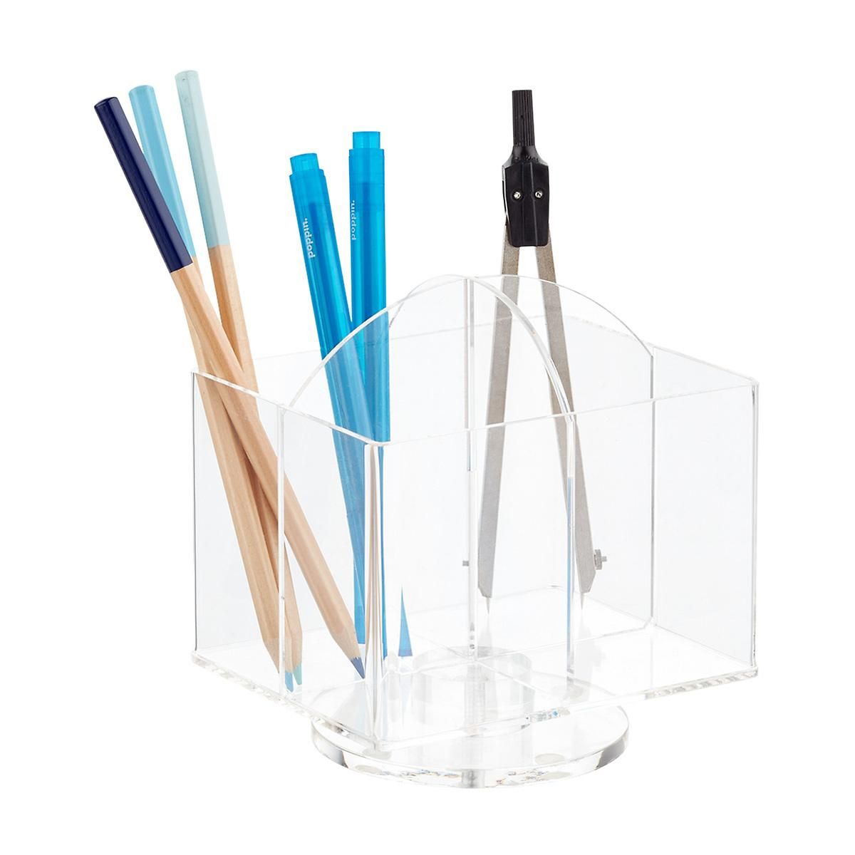 Rotating 4-Section Acrylic Pencil Cup | The Container Store