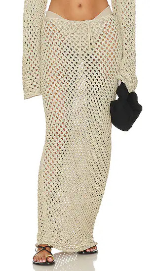 Magen Knit Maxi Skirt in Ivory | Revolve Clothing (Global)