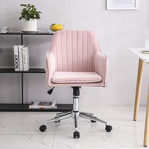 Vanimeu Velvet Office Chair Swivel Adjustable Height Home Office Computer Desk Chairs (Soft Pink) | Amazon (UK)