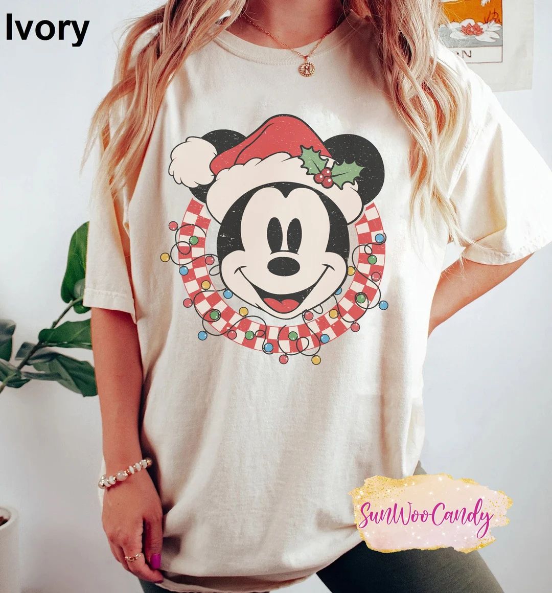 Mickey Christmas Checkered Shirt Vintage Disney Christmas - Etsy | Etsy (US)