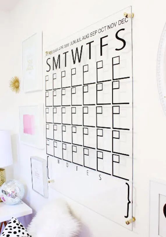 Monthly Calendar Wall Decal | Etsy (US)