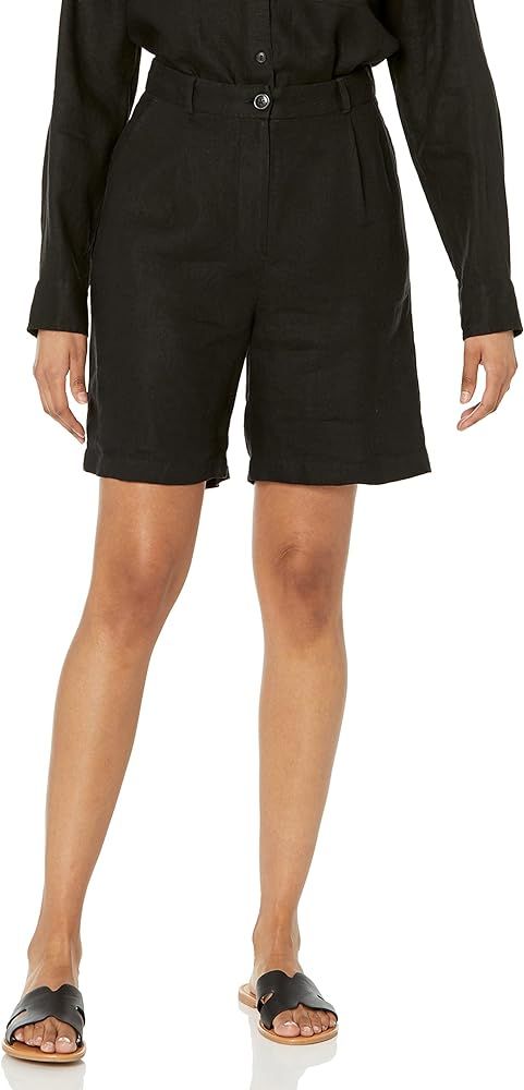 The Drop Women's Millie Loose-fit Pleated Long Linen Walk Short | Amazon (US)