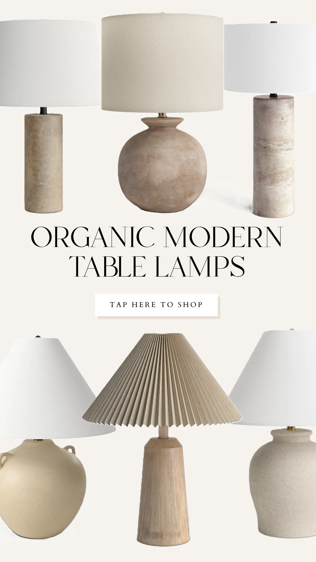 Organic modern table lamps for your bedroom, living room, office, and more.  

 #LTKHome #LTKFindsUnder100 #LTKStyleTip