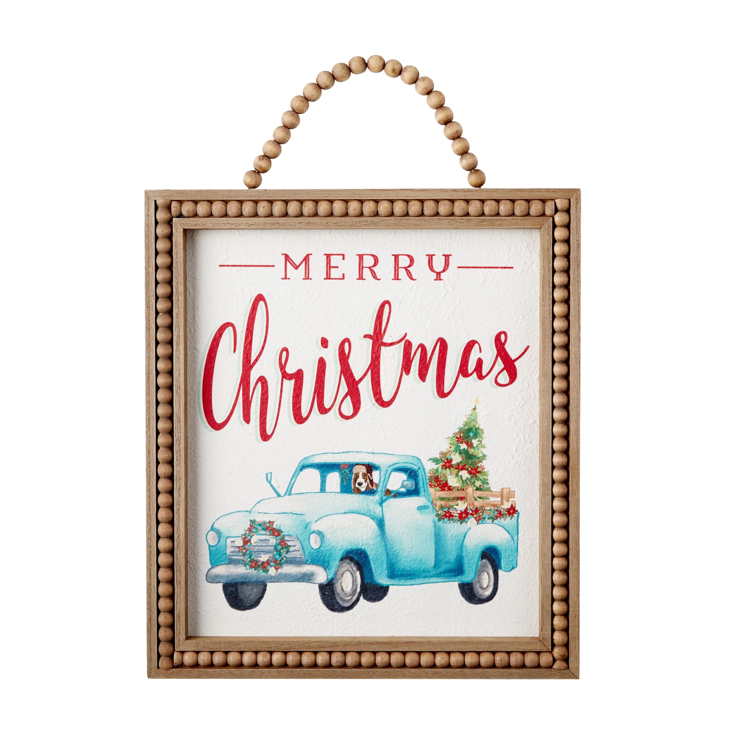 The Pioneer Woman Framed Beaded Hanging Sign, Christmas Truck | Walmart (US)