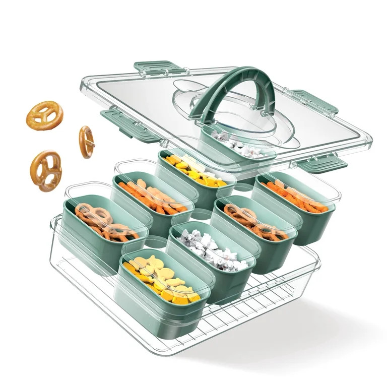 Cook With Color 8-Compartment Snackle Box Food Storage Carrier and Container, Charcuterie Contain... | Walmart (US)