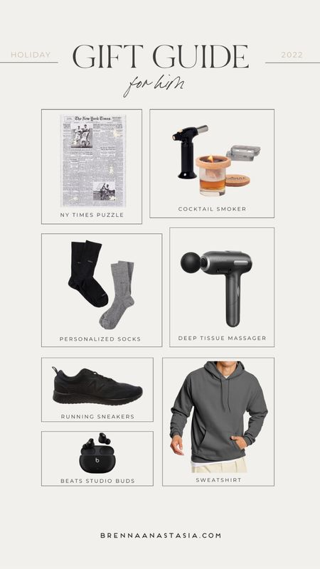 Gift ideas for him, boyfriend gift guide, significant other gift guide, holiday gift guide 2022, sweatshirt, massage, socks, sneakers 

#LTKmens #LTKHoliday
