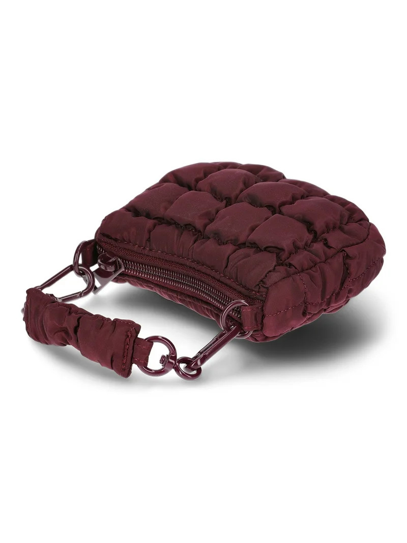 No Boundaries Women's Mini Quilted Hobo Bag Charm, Wine Fusion | Walmart (US)