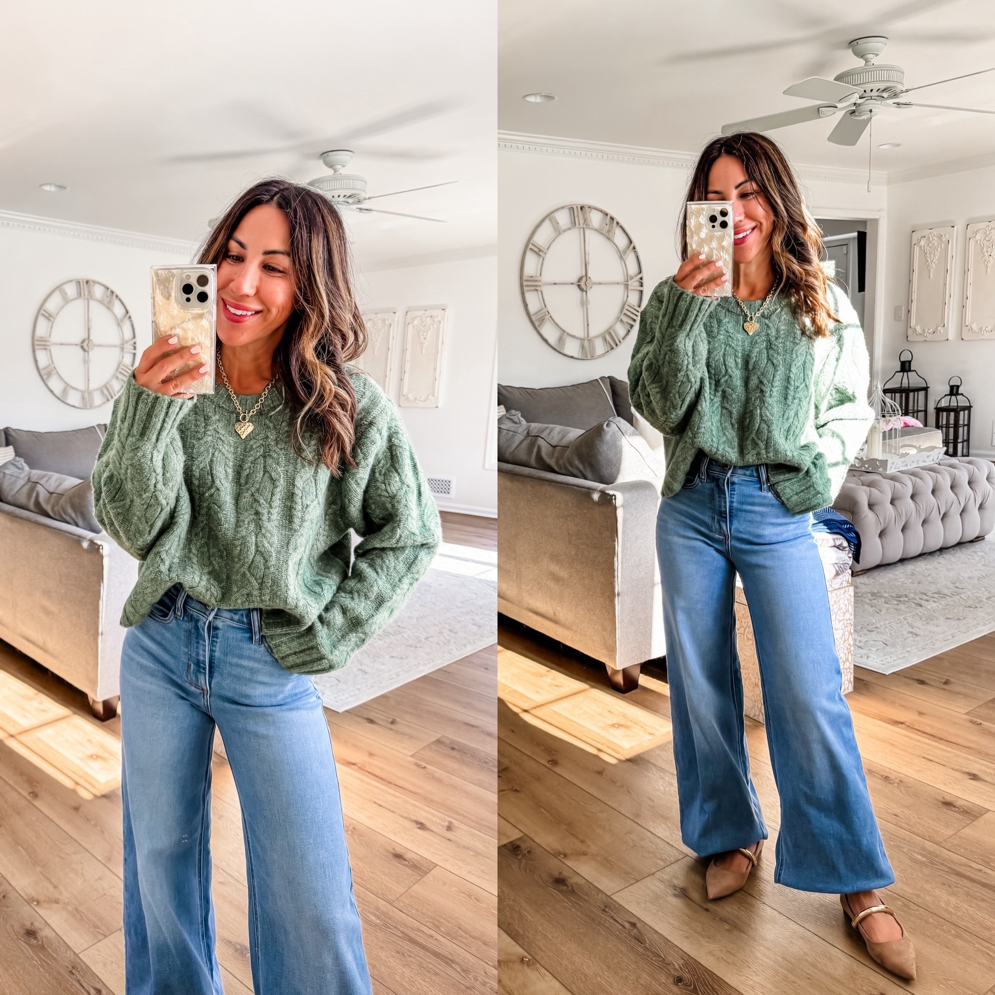 Target style, medium green sweater, jeans 4. Shoes size down.

#LTKOver40 #LTKSaleAlert #LTKFindsUnder50