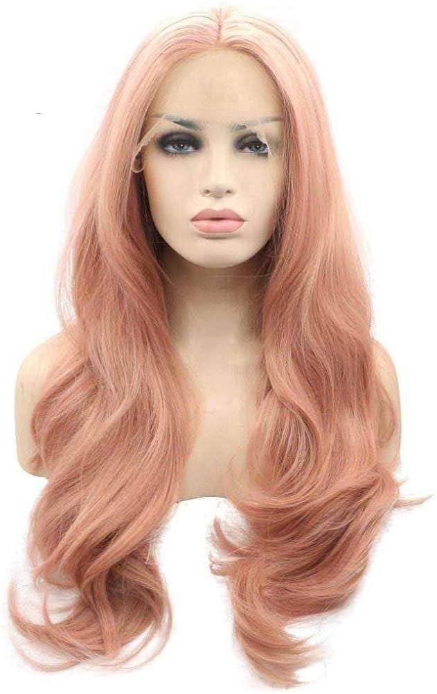 xiweiya Mixed Pastel Pink Wigs Long Wavy Peach Red Mermaid Synthetic Lace Front Red Wig13x3 Lace ... | Amazon (US)