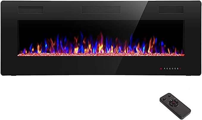 R.W.FLAME Electric Fireplace 50 inch Recessed and Wall Mounted,The Thinnest FireplaceLow Noise , ... | Amazon (US)