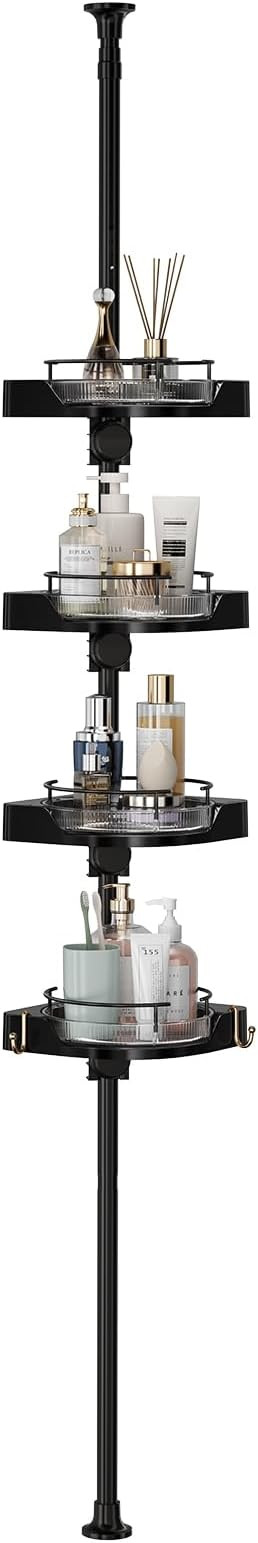YCIA&DONE Corner Shower Caddy Tension Pole, Rotating Shower Organizer for Bathroom Shelf Bathtub,... | Amazon (US)