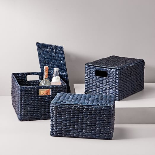 Twist Weave Baskets - Navy | West Elm (US)