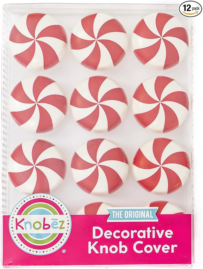 Red Peppermint Decorative Knob Covers Package of 12 (Red) | Amazon (US)