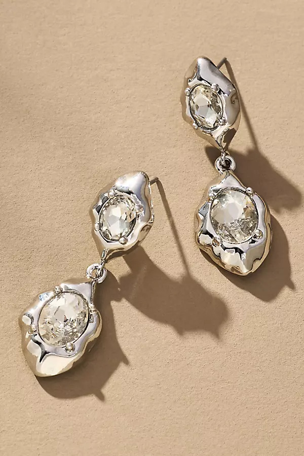 Double-Crystal Drop Post Earrings | Anthropologie (US)